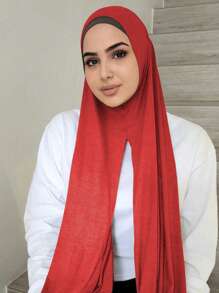 1pc Women's Solid Color Comfortable Stretchy Scarf Hijab Headscarf, Fashionable And Simple, Convenient, Suitable For All Seasons For Abaya Daily Under Cap Veiled Clothes