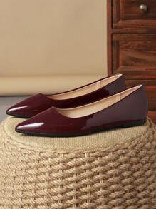 Chaussures plates décontractées pour femmes, bout pointu, couleurs mode menthe, prune, champagne, rouge, jaune, noir. Confortables pour les activités de plein air en automne