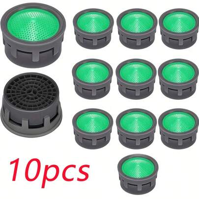 10pcs Faucet Accessories, Stainless Steel Bubbler & Filter Net Nozzle With Foam Device, Anti-Splash Design For Hot And Cold Water Faucets