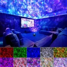 1pc LED Wireless Music Starry Sky Light, RGBW Galaxy Projector, Smart Night Light, Smart Speaker, APP & Remote Control Water Ripple Night Light, Timer, Home Planetarium, Ceiling Room Sky Projector - Black - View 6