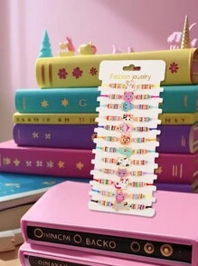 1/2/6/12 Miếng dành cho bé gái Vòng tay chip gốm sứ đầy màu sắc hình con bướm có thể điều chỉnh, Quà tặng phụ kiện trang sức! Thích hợp cho Ngày của Mẹ, Ngày của Cha, Quà tặng Tiệc Gia đình Ngày Trẻ em! - Nhiều màu - Xem 3