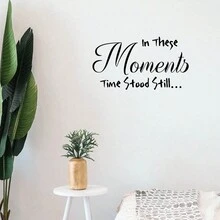 CQLY Wall Decals Peel And Stick Removable In These Moments Time Stood Still Wall Stickers DIY Wall Art Decor For Home Bedroom Living Room Kitchen - Black - View 7