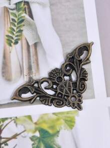 4pcs Vintage Style Wooden Box Corner Protectors With Hollow Out Design - Bronze - View 5
