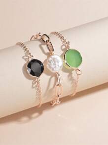 3 vòng trang trí vòng đeo tay - Vàng - Xem 9