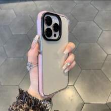 Apple Three In Solid Color Shock Absorption And Anti Drop Edge Color Adhesive Strip Pink/Black, Transparent TPU Soft Shell Compatible With Iphone 11 12 13 14 15 X/XS XR XSMAX PRO/PLUS/PROMAX Waterproof Scratch Resistant