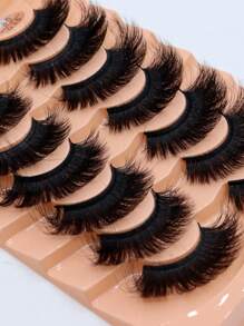 7 pares de Cílios Postiços 3D de Falso Vison Naturais, Grossos, Dramáticos, Volumosos e Alongados, Tiras de Cílios, Cílios, Cílios Postiços