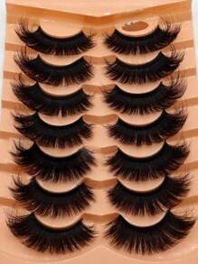 7 pares de Cílios Postiços 3D de Falso Vison Naturais, Grossos, Dramáticos, Volumosos e Alongados, Tiras de Cílios, Cílios, Cílios Postiços