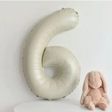 全新超大 40 英寸 0-9 数字铝箔气球，焦糖色/咖啡色/粉色/蓝色/橄榄绿/奶牛色/白金色，生日、周年纪念、婚礼、节日派对装饰气球 - 米色 - 查看 8