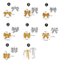 5pcs 304 Stainless Steel Bow 18K Gold Plated Charms Daily Wear Women's Jewelry Pendants DIY Jewelry Accessories Earrings Bracelets Jewelry Making Valentines