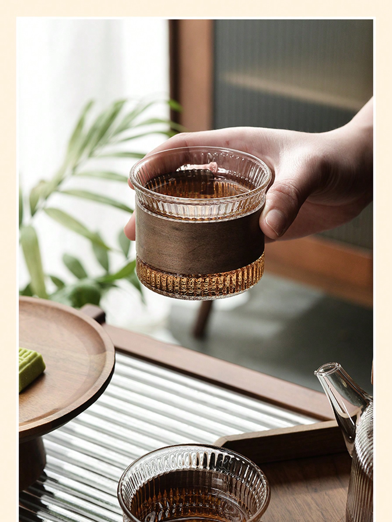 مجموعة إبريق شاي من الزجاج المقاوم للحرارة العالية...