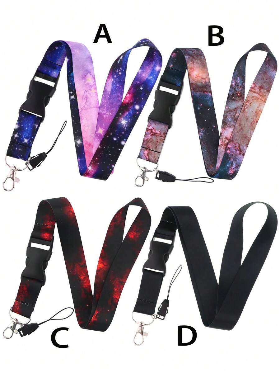 1 szt. Długi smycz z motywem gwiazd i księżyca, idealny dla lekarzy, pielęgniarek, studentów, nauczycieli, pracowników wystawowych, jako identyfikator, może być używany jako prezent, brelok do kluczy lub do codziennego użytku, jako zawieszka do torby na akcesoria samochodowe, szkolna, urocza, gotycka smycz do toreb Y2k z uchwytem na identyfikator, zawieszka do toreb samochodowych