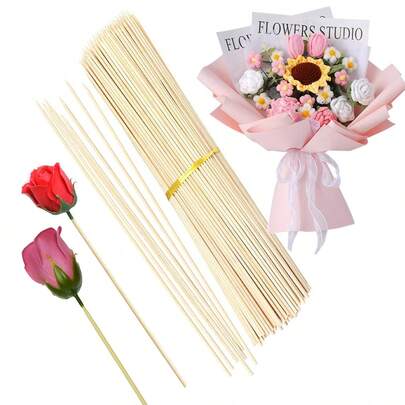 100入組30cm一次性竹簽，適用於燒烤、棉花糖、DIY工藝、鮮花和水果、露營，有200/300/10入購買選擇，適用於燒烤、野餐、露營、花園、露台、戶外、花園裝飾、戶外裝飾。