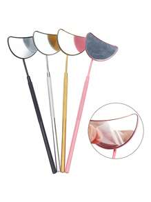 1pc Stainless Steel Eyelash Grafting Crescent Inspection Mirror For Beauty Lash Inspection