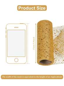 1 pieza Rollo de tul con brillo dorado de 15 cm/5 cm de ancho, cinta de tul transparente de organza, para manualidades DIY, accesorios de boda, decoraciones de fiestas de cumpleaños, decoraciones de eventos, decoración de sillas de boda, decoración de baby shower, lazos para envolver regalos, decoraciones navideñas, decoración de Navidad, decoración de regalos de Navidad - Dorado - Ver 3