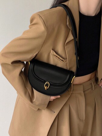 New Fashionable Solid Color Vintage Style Multifunctional High Quality Bag With Large Capacity And Adjustable Strap, Suitable For Party, Gathering, Shopping, Workplace, Etc.