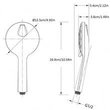 1pc 6-Function ABS Handheld High-Pressure Shower Head, Modern Style, Suitable For Bathroom - Black - View 8
