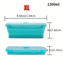 1PC,Collapsible Silicone Food Container Portable Colorful Bento Containers Lunch Box Microware Home Kitchen Outdoor Food Storage Picnic Camping Rectangle Outdoor Box Portable Food Bowl Utility Tools Outdoor Tools