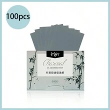 100 Pcs Oil Blotting Sheets Bamboo Charcoal Green Tea Lavender Blotting Paper For Face Matte Oil Absorbing Tissues Makeup Friendly Long Lasting Shine Control Facial Film Plant Essence Portable Refreshing Great Absorbent For Oily Skin Care Men & Women - Multicolor - View 7