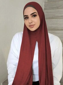 1pc Women's Solid Color Comfortable Stretchy Scarf Hijab Headscarf, Fashionable And Simple, Convenient, Suitable For All Seasons For Abaya Daily Under Cap Veiled Clothes