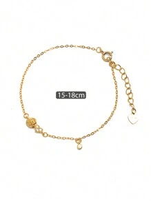 ELSEDES 1pc Fashionable S925 Silver Rose Shaped Bracelet, Simple Style With Gemstones For Women's Daily Or Dating Outfits, Perfect Gift For Girlfriends Valentines