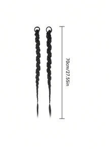 1入女式馬尾辮假髮,歐美風格,拳擊捲長辮髮,甜美酷女孩,熱門少女泡泡辮 - 自然黑-1裝 - 查看 9