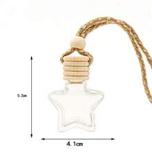 1pc 10ML Car Rearview Mirror Hanging Refillable Perfume Bottle With Tassel And Pentagram Design