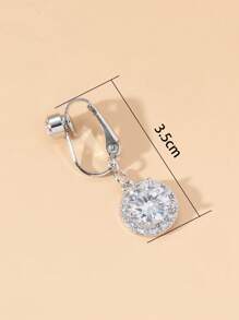 1pc 8mm Round Cubic Zirconia Faux Belly Button Ring With Clip For Women, Daily Wear - round - View 5
