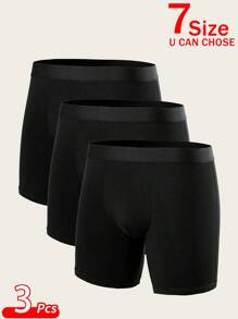 3 pares de calzoncillos bóxer largos para hombres, cómodos, con cinturilla, transpirables