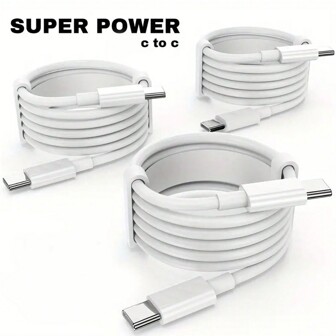 1pc/2pcs/3pcs USB C To USB C Cable, 20W USB C Charger Cable, 3.3ft/6.6ft USBC Type C Fast Charging Cable Compatible With IPhone 15/Pro/Pro Max/Plus, Ipad Pro 12.9/11, IPad Air 4/5, IPad Mini 6