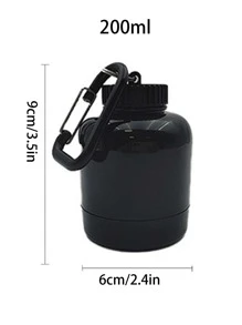 1/2PCS 100ml/200ml Protein Powder Pill Bottle, Outdoor, Mountaineering, Fitness, Portable Water Bottle, With Keychain, Can Hang Backpack, Mini Portable, Powder Beverages, Sports, Travel, Portable Keychain, One Small Cup, Exquisite And Compact, Black Fitness Funnel, Medicine Bottle, Small Medicine Box, Can Store Small Items