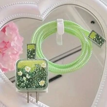 5 Cái/bộ Bộ Bảo Vệ Cáp Dữ Liệu Phong Cách Graffiti Hoạt Hình Tương Thích Với Bộ Sạc iPhone, Ngăn Ngừa Vỡ Và Bảo Vệ Vỏ - Nhiều màu - Xem 11