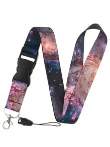 1 szt. Długi smycz z motywem gwiazd i księżyca, idealny dla lekarzy, pielęgniarek, studentów, nauczycieli, pracowników wystawowych, jako identyfikator, może być używany jako prezent, brelok do kluczy lub do codziennego użytku, jako zawieszka do torby na akcesoria samochodowe, szkolna, urocza, gotycka smycz do toreb Y2k z uchwytem na identyfikator, zawieszka do toreb samochodowych