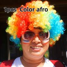 2pcs Colorful Clown Wig With Red Nose For Performance & Party, Cosplay Hairpiece & Hair Accessory - Multicolor - View 2