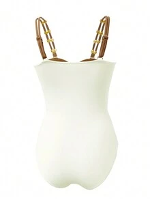 Bikinx Cut Out Round Buckle Decor Three-Color Sexy Monokini One-Piece Swimsuit Bathing Suit For Summer Beach - Multicolor - View 6