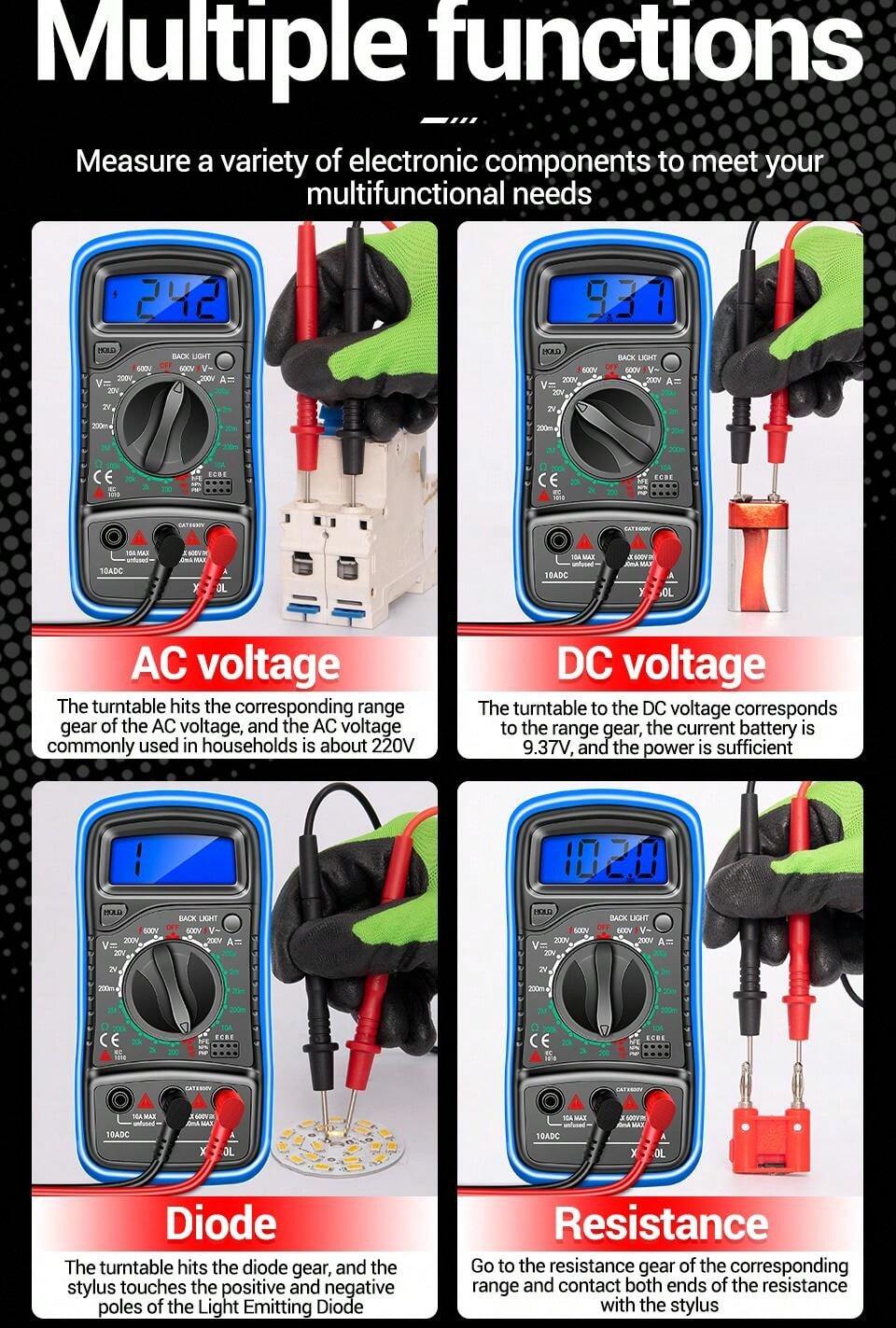 ANENG XL830L Multimeter Digital Professional Electric Voltmeter Current