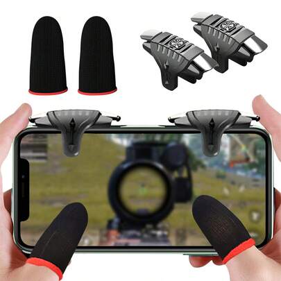 4pcs/Set Mobile Game Trigger Button F01 Robot Capacitance Shooting Game Controller Finger Sleeve Set