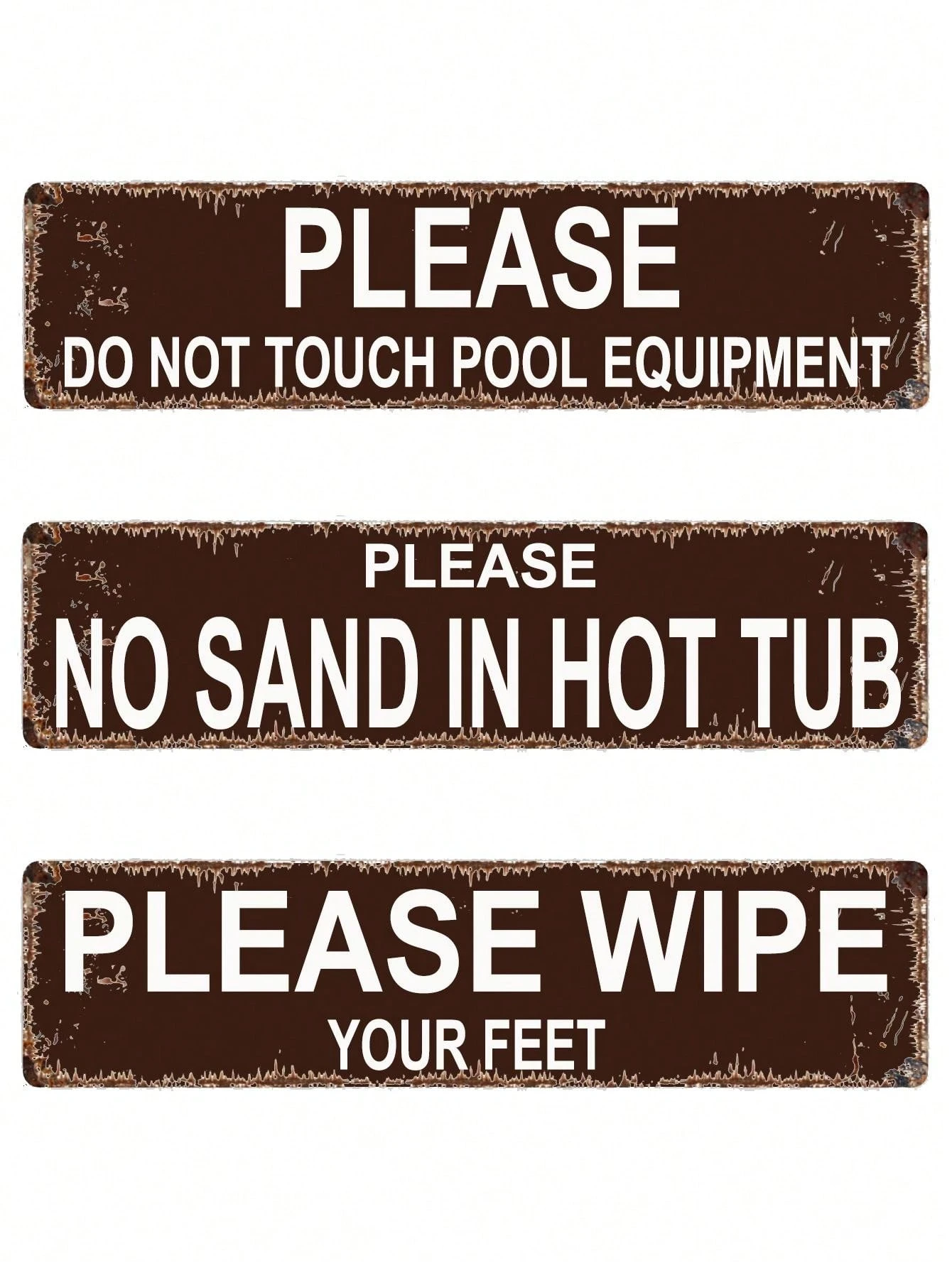 Please Do Not Touch Pool Equipment Sign No Sand In Hot Tub Wipe Your ...