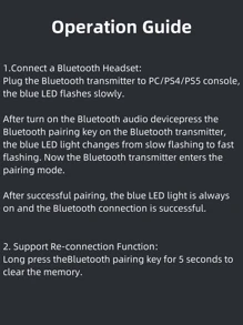 HONSON PS5/PS4/PC藍牙傳輸器遊戲主機 - 音頻轉換器 - 黑色 - 查看 9