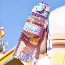 Children Water Bottle For School, Summer Students Water Bottle With Straw, Sports Plastic Cup - Purple - View 3