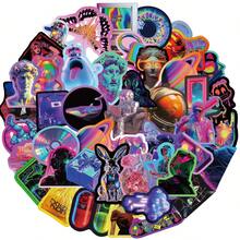 50pcs/Pack Colored Items Waterproof DIY Creative Doodle Stickers, Laptop Phone Case Guitar Skateboard Water Bottles Bumper Helmet Snowboard Luggage Fridge Door Graffiti Decoration Sticker - Multicolor - View 10