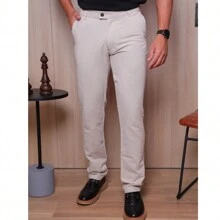 Men Pants - 米色 - 查看 2