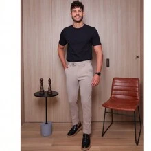 Men Pants - 米色 - 查看 4