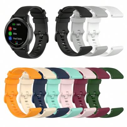 COOLIA 1 Pack Band, Compatible With Garmin Vivoactive 4S 18mm Soft Silicone Replacement Watch Band Strap Wristband For Garmin Venu 3S / Forerunner265S / Forerunner255S Music / Forerunner255S / Forerunner255S Music / Venu 2S /  Vivomove 3S / Vivoactive 4S,Compatible With Other 18mm Watch Band For Women Men