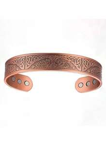 1 Stück Vintage geprägtes Magnetisches Kupferarmband, geeignet für Männer & Frauen, Magnetisch für eine verbesserte Blutzirkulation, ideal als Geschenk und für den täglichen Gebrauch
