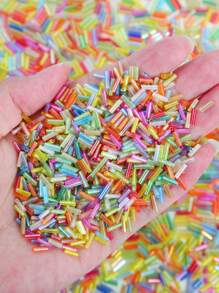 beadia 300 Chiếc Màu Mạ Series Ống Dài Hạt Cơm Thủy Tinh Cho DIY Vòng Tay Thời Trang, Vòng Cổ, Sản Xuất Trang Sức - ống ba điểm - Xem 3