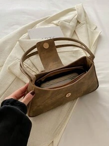 高檔手提袋/腋下袋，新穎時尚上班族通勤包，多用途肩提包 - 咖啡棕 - 查看 6