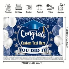 Fondo de fotografía de graduación de la clase 2024 para felicitaciones - Decoración de fiesta para celebración y foto cabina - 163 - Ver 3