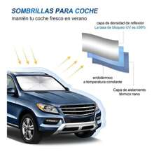 Sombrilla para Parabrisas de Coche, Parasol Plegable portátil,Bolsa de Almacenamiento, protección UV, Universal