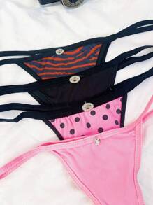 Kit 4 calcinhas tanga tirinhas sexy fio dental