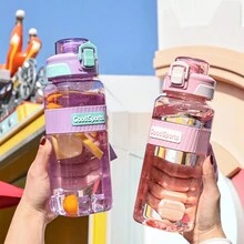Children Water Bottle For School, Summer Students Water Bottle With Straw, Sports Plastic Cup - Purple - View 5